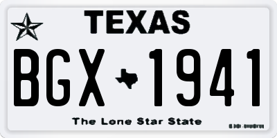 TX license plate BGX1941