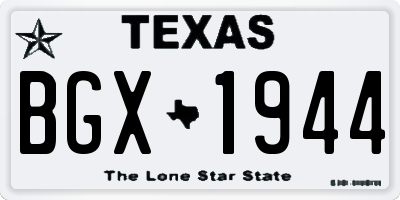 TX license plate BGX1944