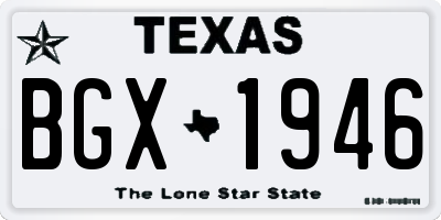 TX license plate BGX1946