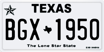 TX license plate BGX1950