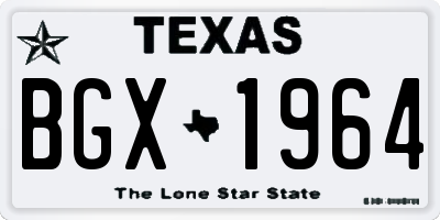 TX license plate BGX1964