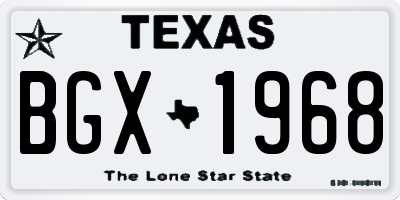 TX license plate BGX1968