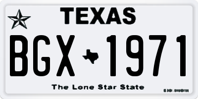 TX license plate BGX1971
