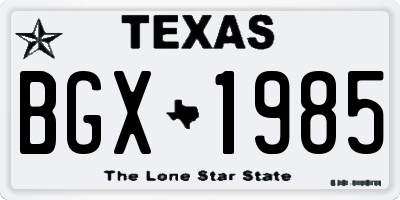 TX license plate BGX1985