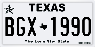 TX license plate BGX1990