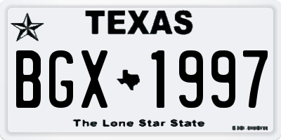 TX license plate BGX1997