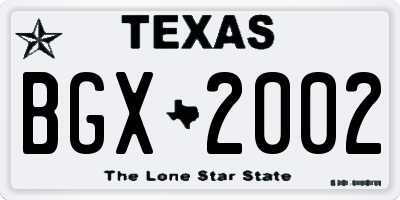 TX license plate BGX2002