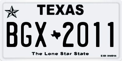 TX license plate BGX2011