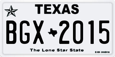 TX license plate BGX2015