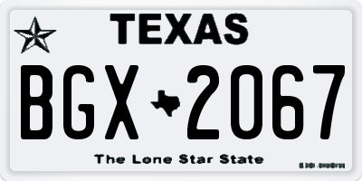 TX license plate BGX2067