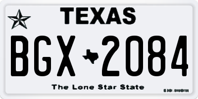 TX license plate BGX2084