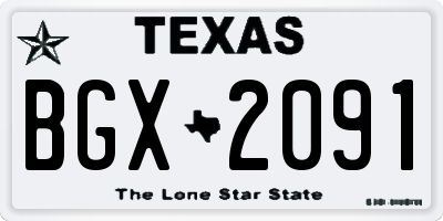 TX license plate BGX2091