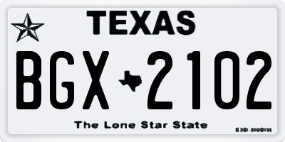 TX license plate BGX2102