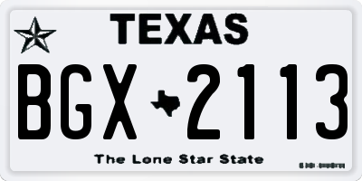 TX license plate BGX2113