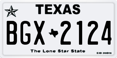 TX license plate BGX2124