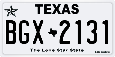 TX license plate BGX2131