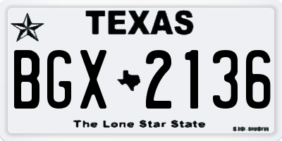 TX license plate BGX2136