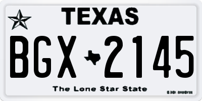TX license plate BGX2145