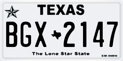 TX license plate BGX2147