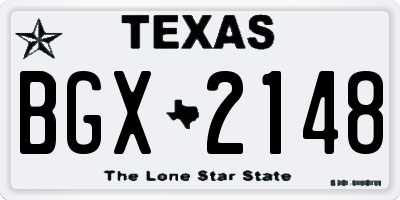 TX license plate BGX2148