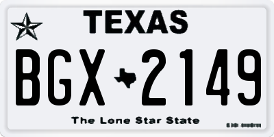 TX license plate BGX2149
