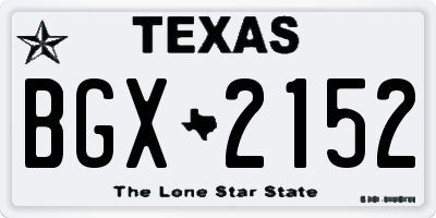 TX license plate BGX2152