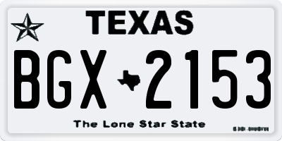 TX license plate BGX2153