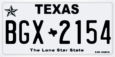 TX license plate BGX2154