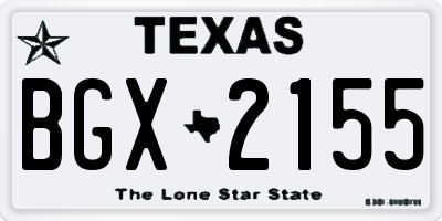 TX license plate BGX2155