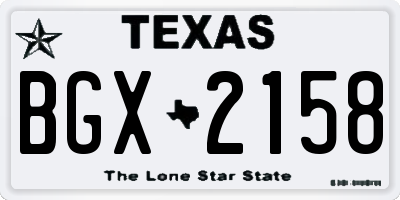 TX license plate BGX2158