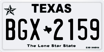 TX license plate BGX2159