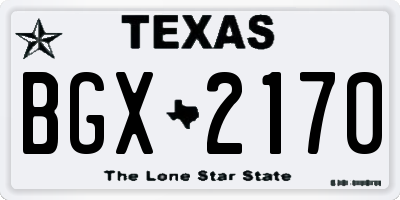 TX license plate BGX2170