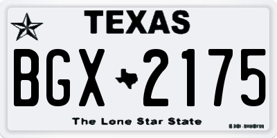 TX license plate BGX2175