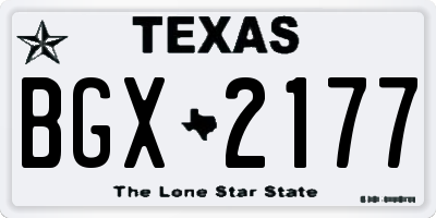 TX license plate BGX2177