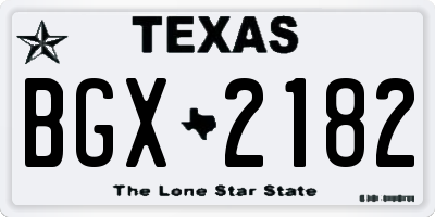 TX license plate BGX2182