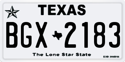 TX license plate BGX2183