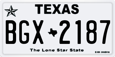 TX license plate BGX2187