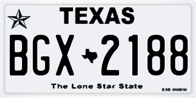 TX license plate BGX2188