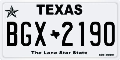 TX license plate BGX2190
