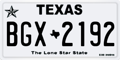 TX license plate BGX2192