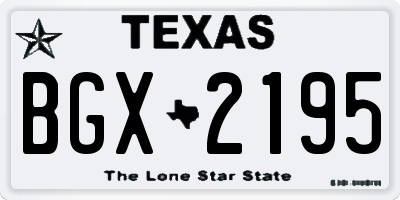 TX license plate BGX2195