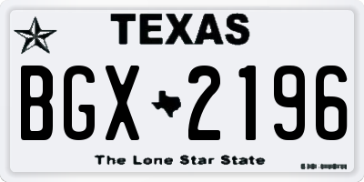 TX license plate BGX2196