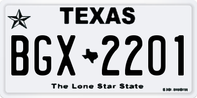 TX license plate BGX2201