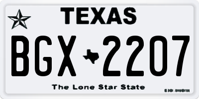TX license plate BGX2207