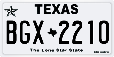 TX license plate BGX2210