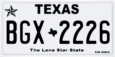 TX license plate BGX2226