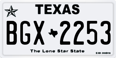 TX license plate BGX2253