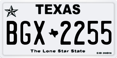 TX license plate BGX2255