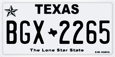 TX license plate BGX2265