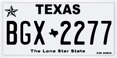 TX license plate BGX2277